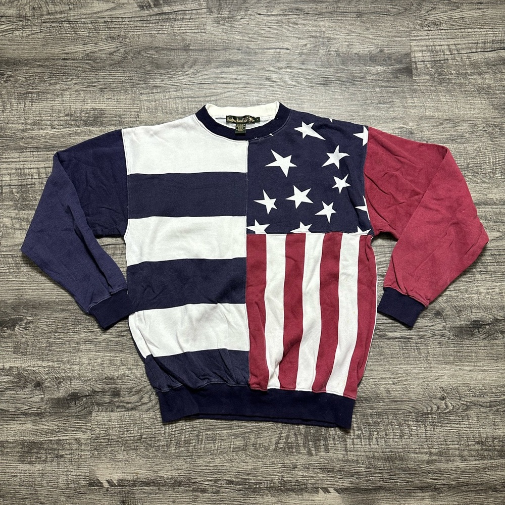 Vintage Knight of Round Table Men’s Large USA Flag Sweatshirt